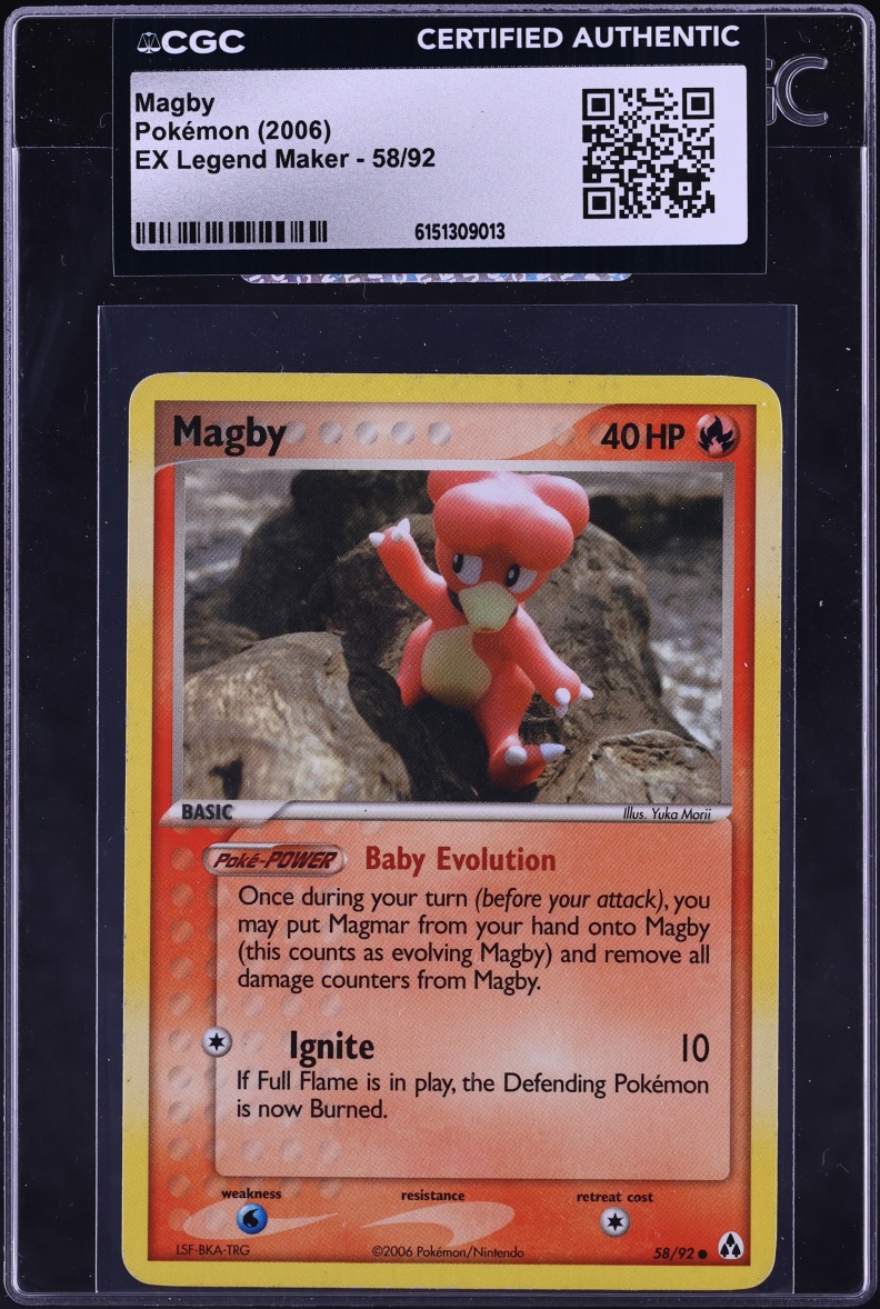 2006 Pokemon EX Legend Maker Magby #58 CGC AUTH