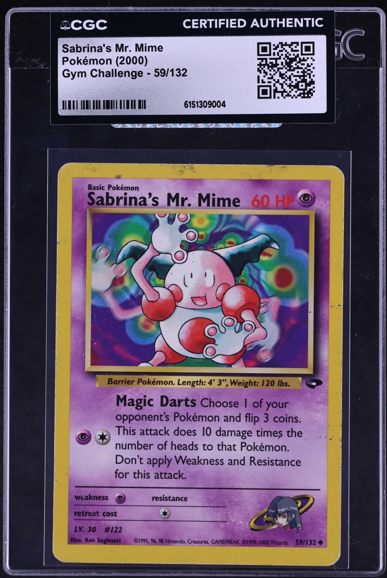 2000 Pokemon Gym Challenge Sabrina's Mr. Mime #59 CGC AUTH