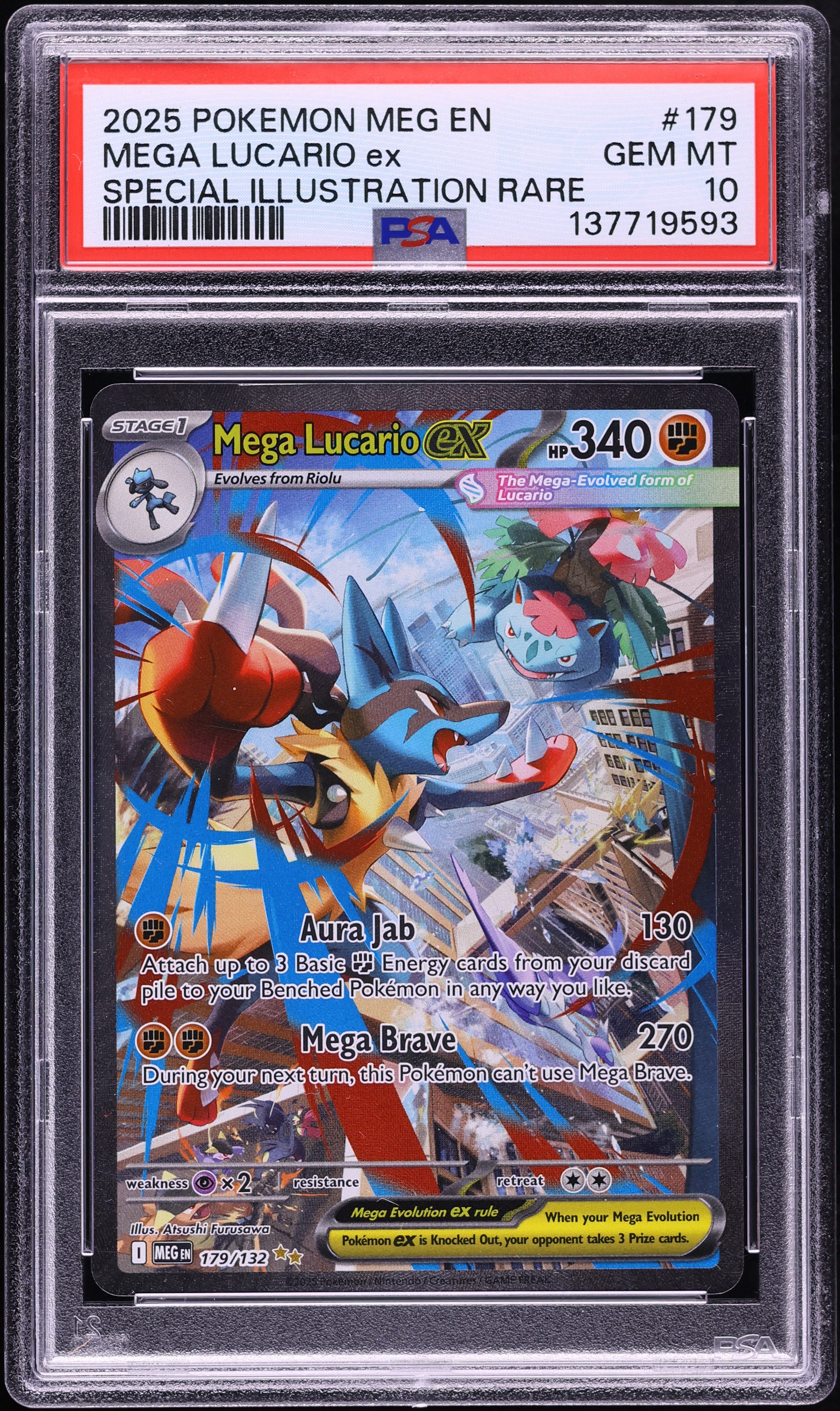 2025 Pokemon Mega Evolution SIR Mega Lucario Ex #179 PSA 10 GEM MINT