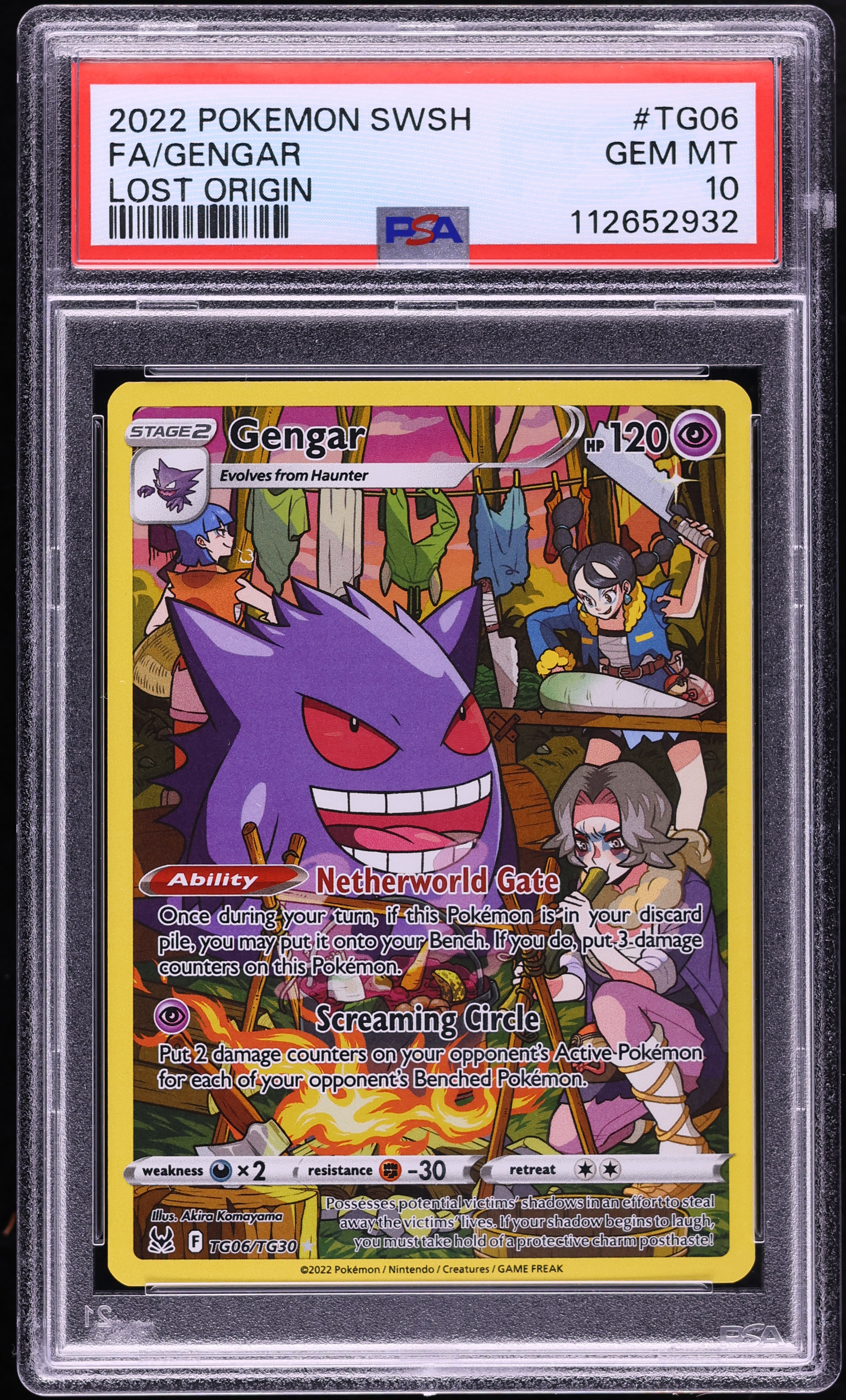 2022 Pokemon Sword & Shield Lost Origin Trainer Gallery CHR Gengar #TG06 PSA 10 GEM MINT