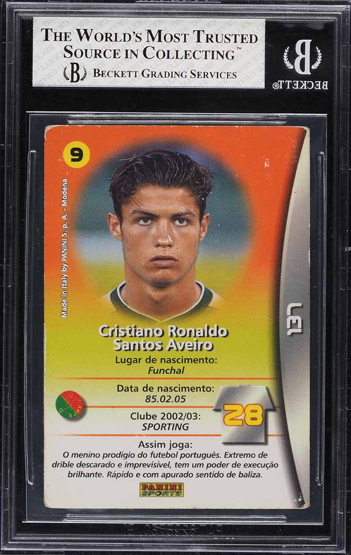 2003 Panini Sports Mega Craques Cristiano Ronaldo ROOKIE BGS 2.5 GD+
