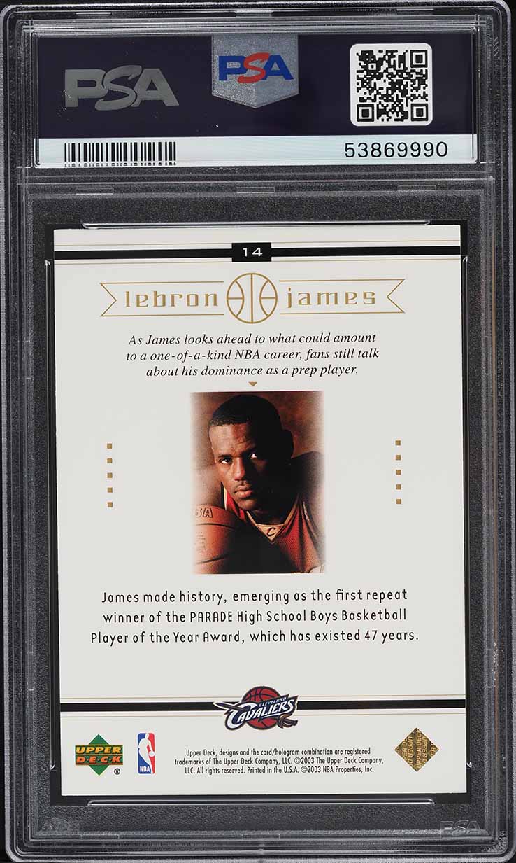 2003 Upper Deck Box Set LeBron James ROOKIE RC #14 PSA 9