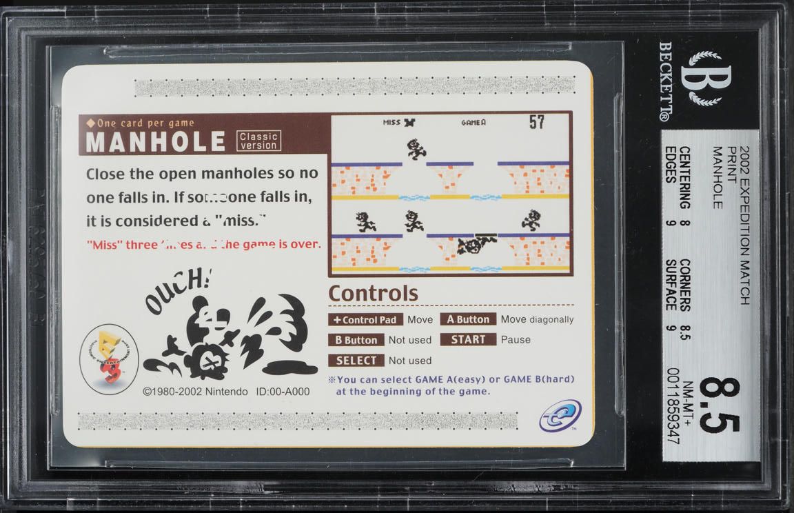 2002 Pokemon Expedition Match Print Manhole BGS 8.5 NM-MT+