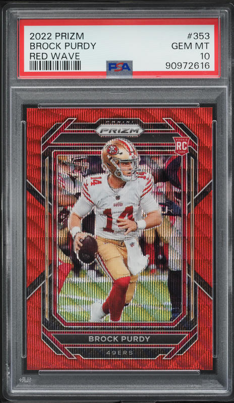 2022 Panini Prizm Silver Brock Purdy ROOKIE AUTO #353 PSA 10 GEM
