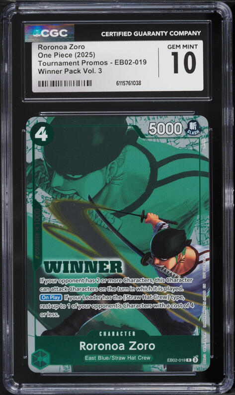 2025 One Piece Legacy Of Master Alt Art Roronoa Zoro #OP12-020 CGC