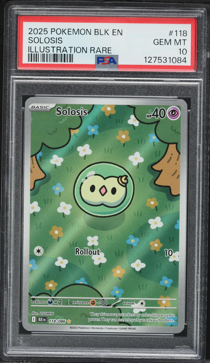 2025 Pokemon Scarlet & Violet Black Bolt IR Solosis #118 PSA 10 GEM MINT