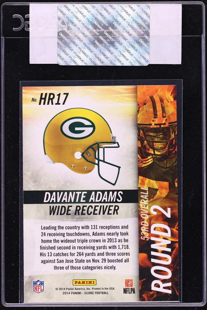 2014 Score Hot Rookies Davante Adams ROOKIE #HR17 CGC AUTH