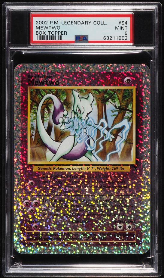 2002 Pokemon Legendary Collection Box Topper Mewtwo #S4 PSA 9 MINT