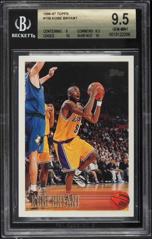 1996 Topps Basketball Kobe Bryant ROOKIE RC #138 PSA 8 NM-MT