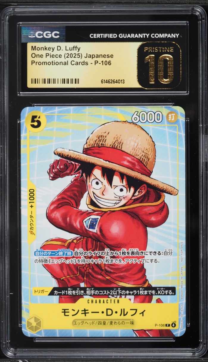 2025 One Piece Japanese Promo Monkey D. Luffy #P-106 CGC 10 Pristine