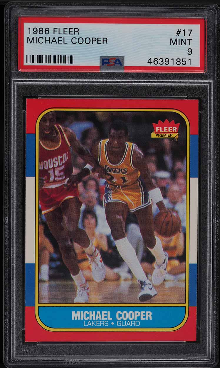1986 Fleer Basketball Michael Cooper #17 PSA 9 MINT