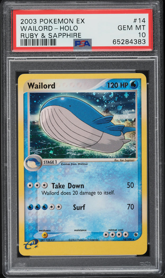 2003 Pokemon EX Ruby & Sapphire Holo Wailord #14 PSA 10 GEM MINT