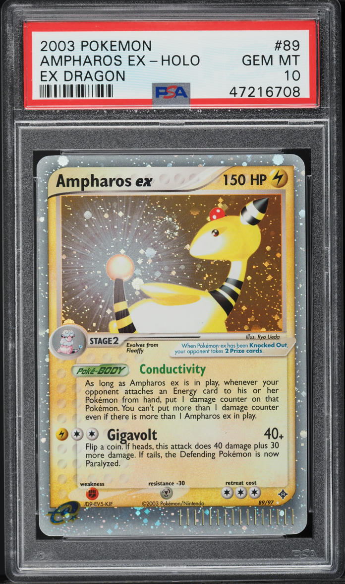 2003 Pokemon EX Dragon Holo Ampharos ex #89 PSA 10 GEM MINT