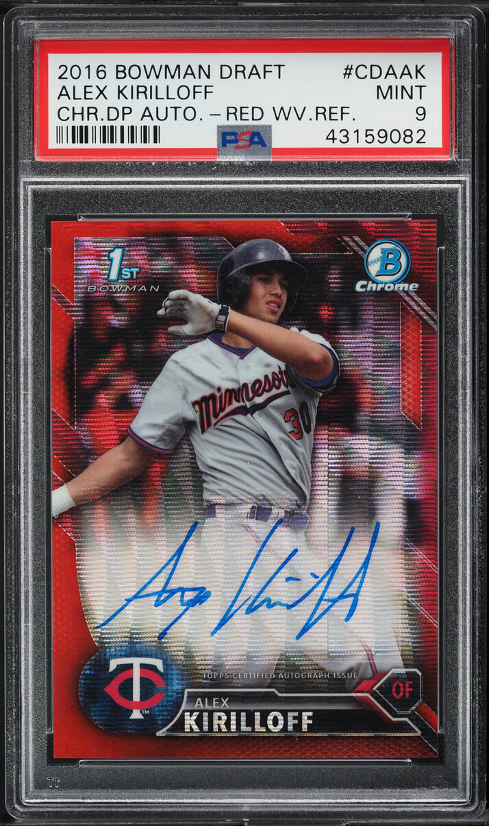 2016 Bowman Chrome Red Wave Refractor Alex Kirilloff PROSPECT AUTO 5/5 PSA 9