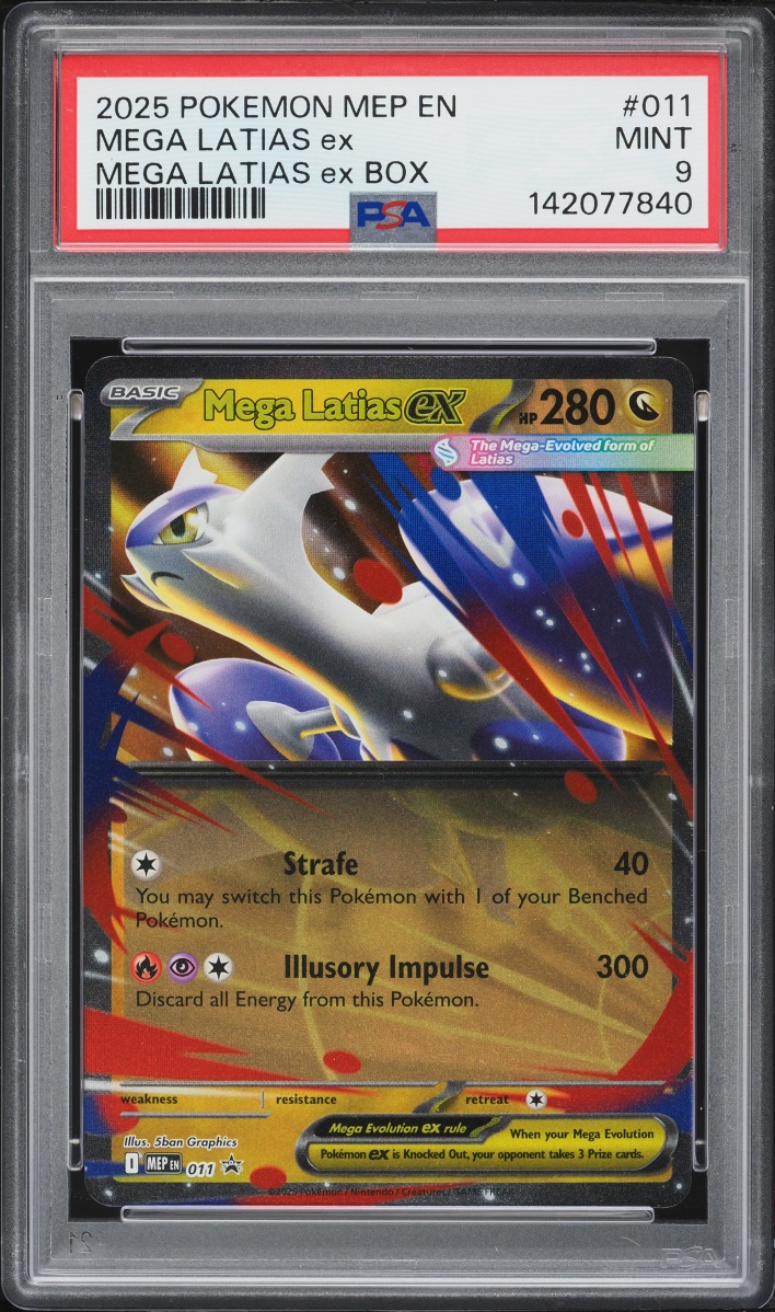 2025 Pokemon Mega Evolution Black Star Promo Box Holo Mega Latias Ex #11 PSA 9 MINT