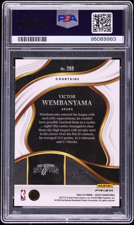 2023 Select Courtside Blue Flash Victor Wembanyama ROOKIE /99 #288 PSA 10 GEM MINT