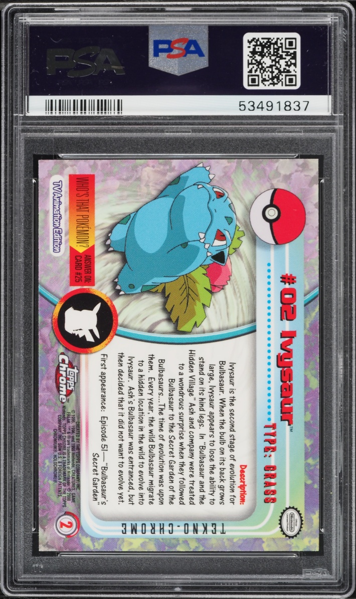 2000 Topps Chrome Pokemon Series 1 Tekno Ivysaur #2 PSA 10 GEM MINT