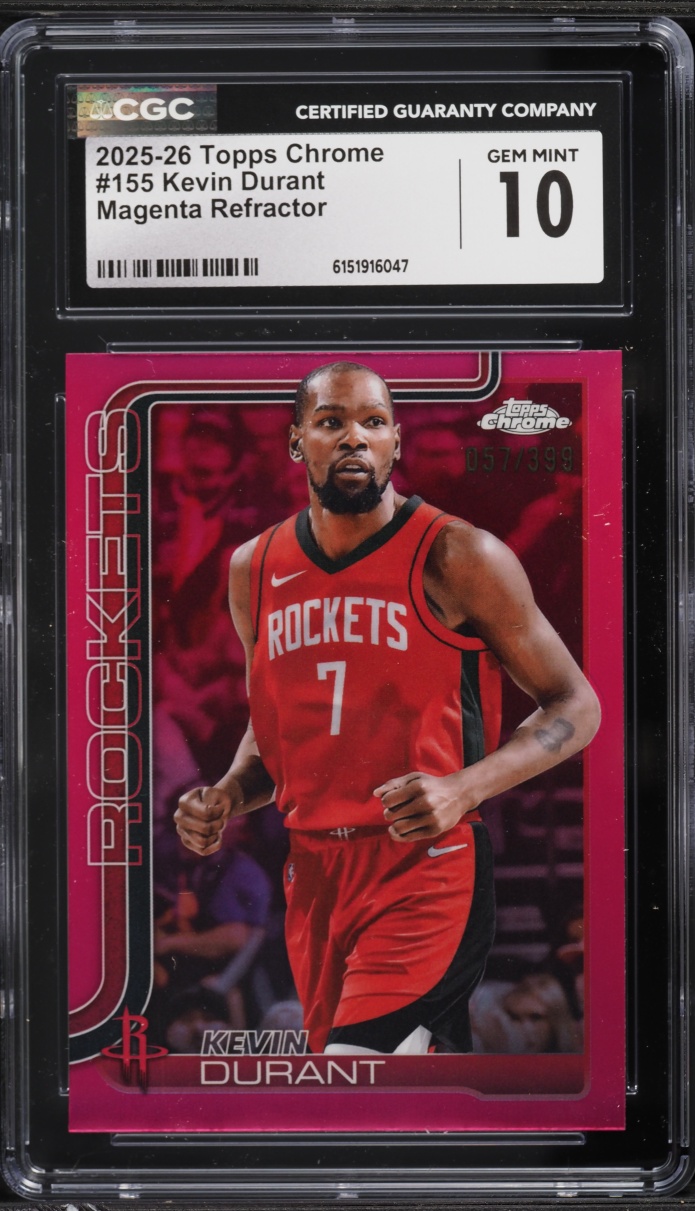 2025 Topps Chrome Magenta Refractor Kevin Durant /399 #155 CGC 10 GEM MINT