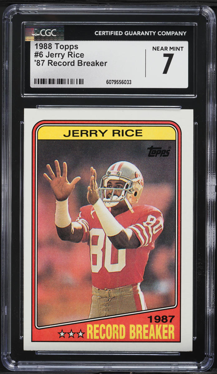 1988 Topps Football '87 Record Breaker Jerry Rice #6 CGC 7 NRMT