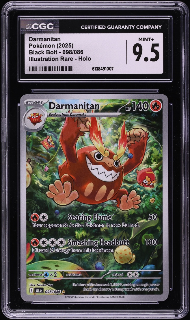 2025 Pokemon Scarlet & Violet Black Bolt IR Darmanitan #98 CGC 9.5 MINT+