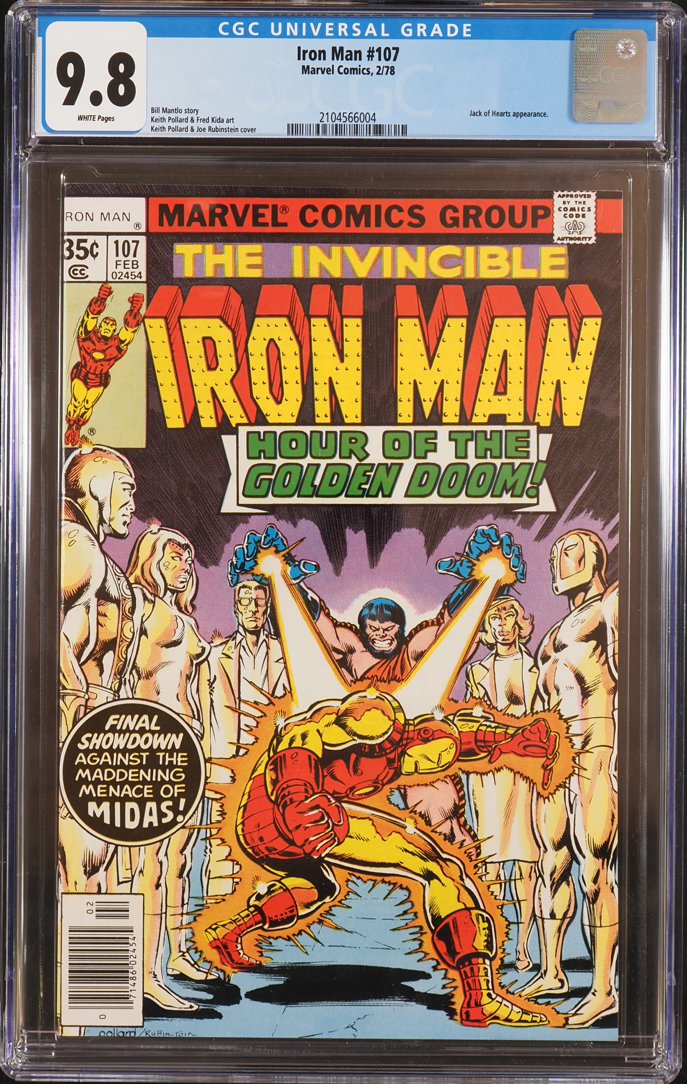 Iron Man #107 (Marvel, 1978) CGC 9.8 White Pages