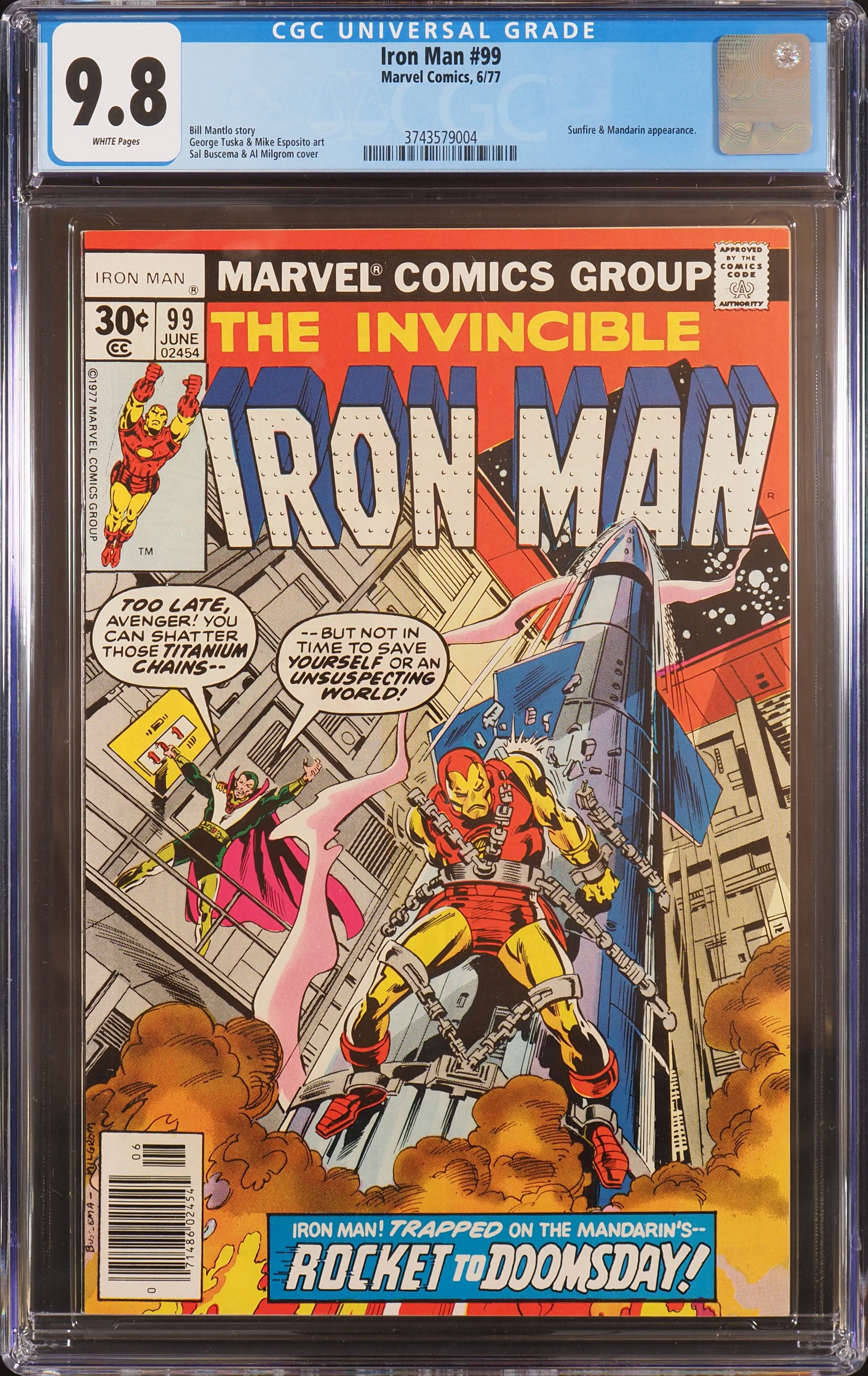 Iron Man #99 (Marvel, 1977) CGC 9.8 White Pages