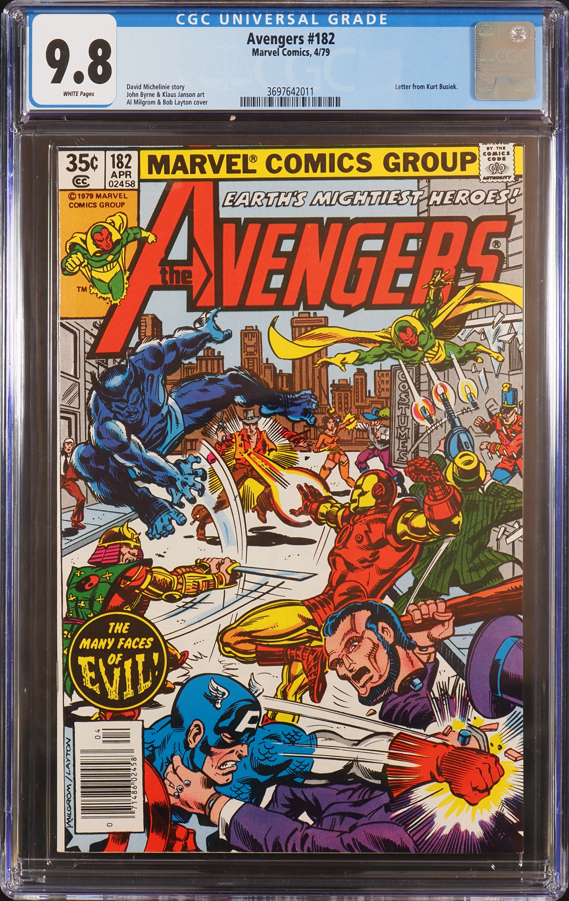 Avengers #182 (Marvel, 1979) CGC 9.8 White Pages