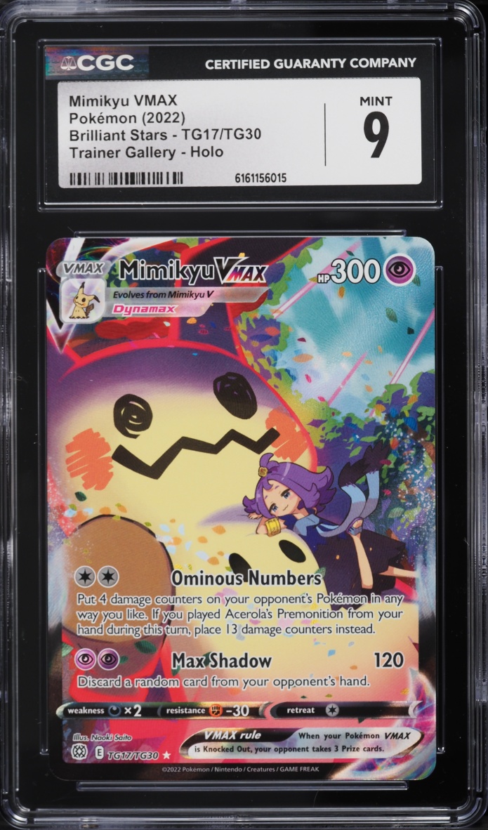 2022 Pokemon Sword & Shield Brilliant Stars CHR Mimikyu VMAX #TG17 CGC 9 MINT