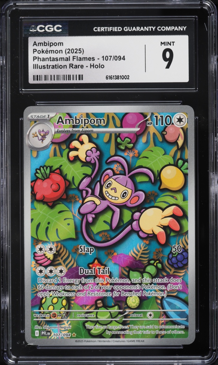 2025 Pokemon Mega Evolution Phantasmal Flames IR Ambipom #107 CGC 9 MINT