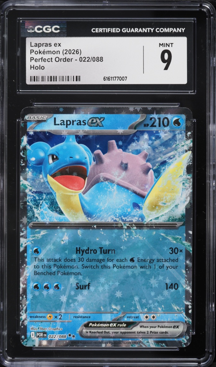 2026 Pokemon Mega Evolution Perfect Order Holo Lapras ex #022 CGC 9 MINT