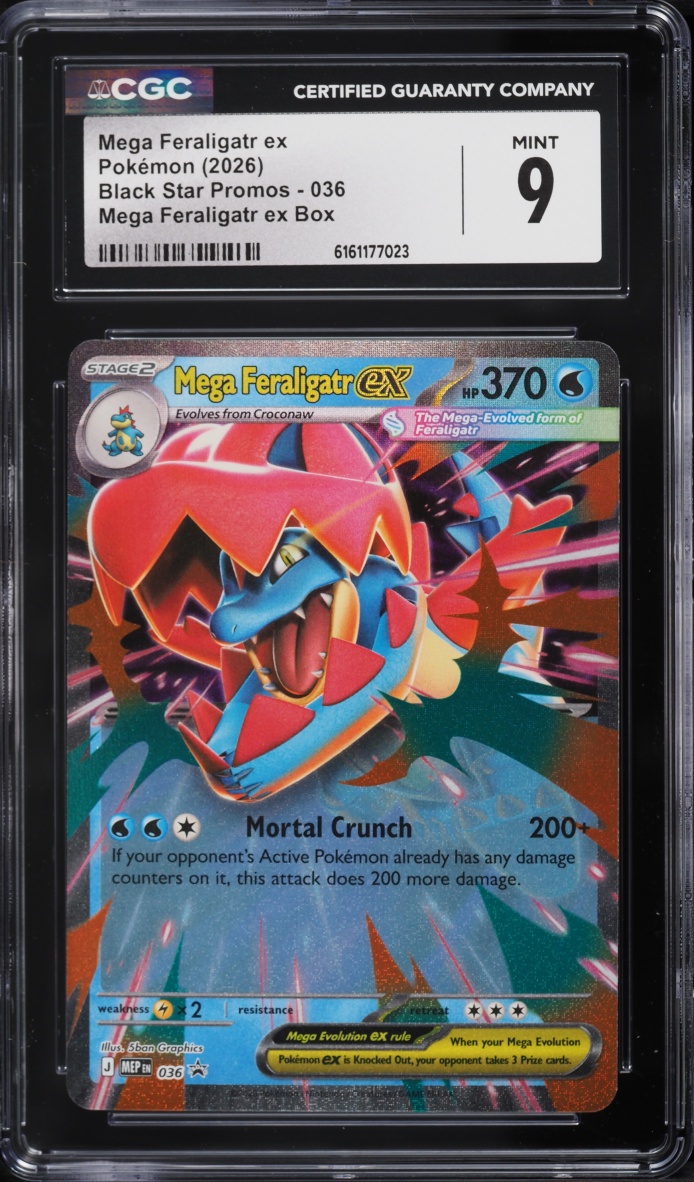 2026 Pokemon Mega Evolution Black Star Promo Box Mega Feraligatr Ex #036 CGC 9 MINT