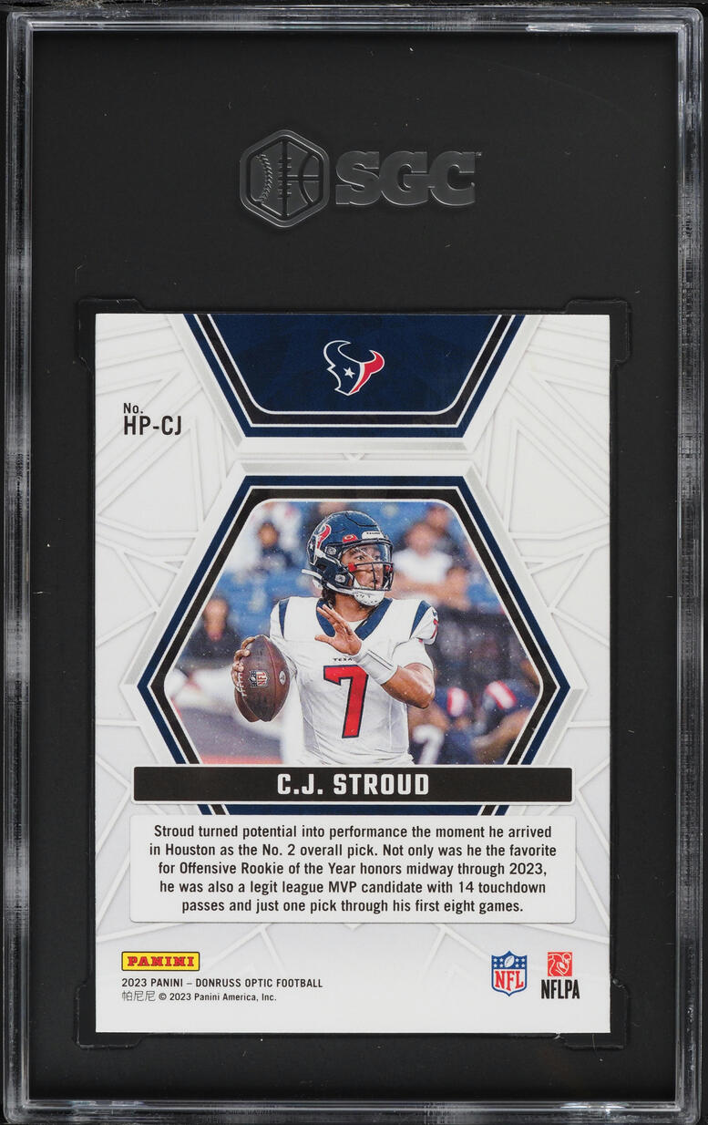 2023 Donruss Optic Hidden Potential CJ Stroud ROOKIE #HP-CJ SGC 10 GEM MINT