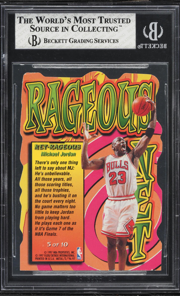 1996 Metal Net-Rageous Die-Cut Michael Jordan #5 BGS 8 NM-MT