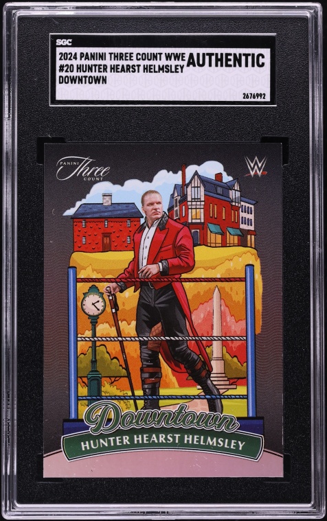 2024 Panini Three Count WWE Downtown Hunter Hearst Helmsley #20 SGC AUTH
