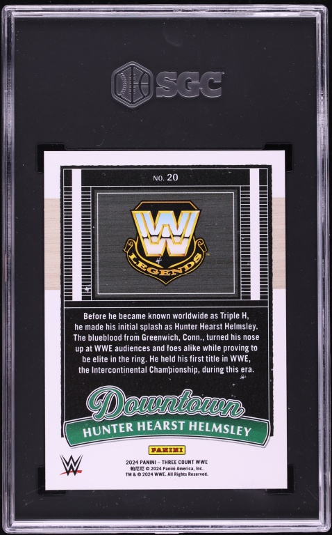 2024 Panini Three Count WWE Downtown Hunter Hearst Helmsley #20 SGC AUTH