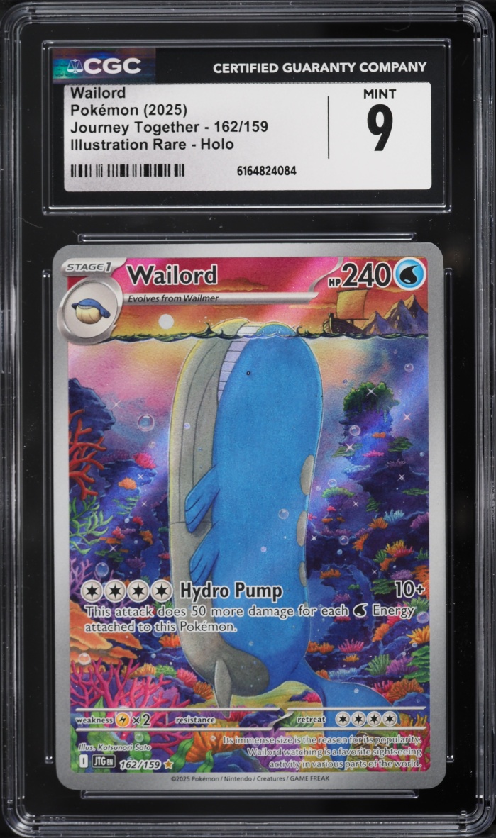 2025 Pokemon Scarlet & Violet Journey Together IR Wailord #162 CGC 9 MINT