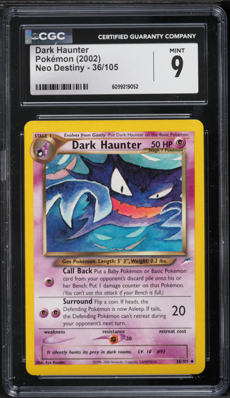2002 Pokemon Legendary Collection Reverse Holo Haunter #46 CGC 9