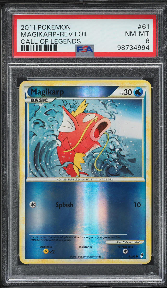 2011 Pokemon Call Of Legends Reverse Holo Magikarp #61 PSA 8 NM-MT