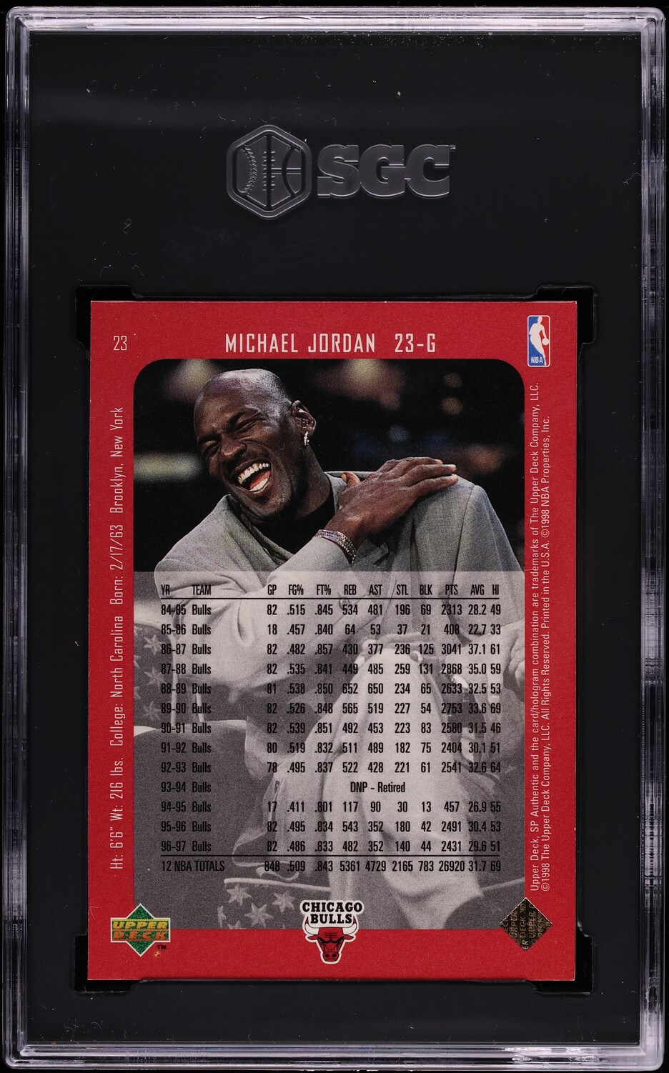 1997 SP Authentic Michael Jordan #23 SGC 8 NM-MT
