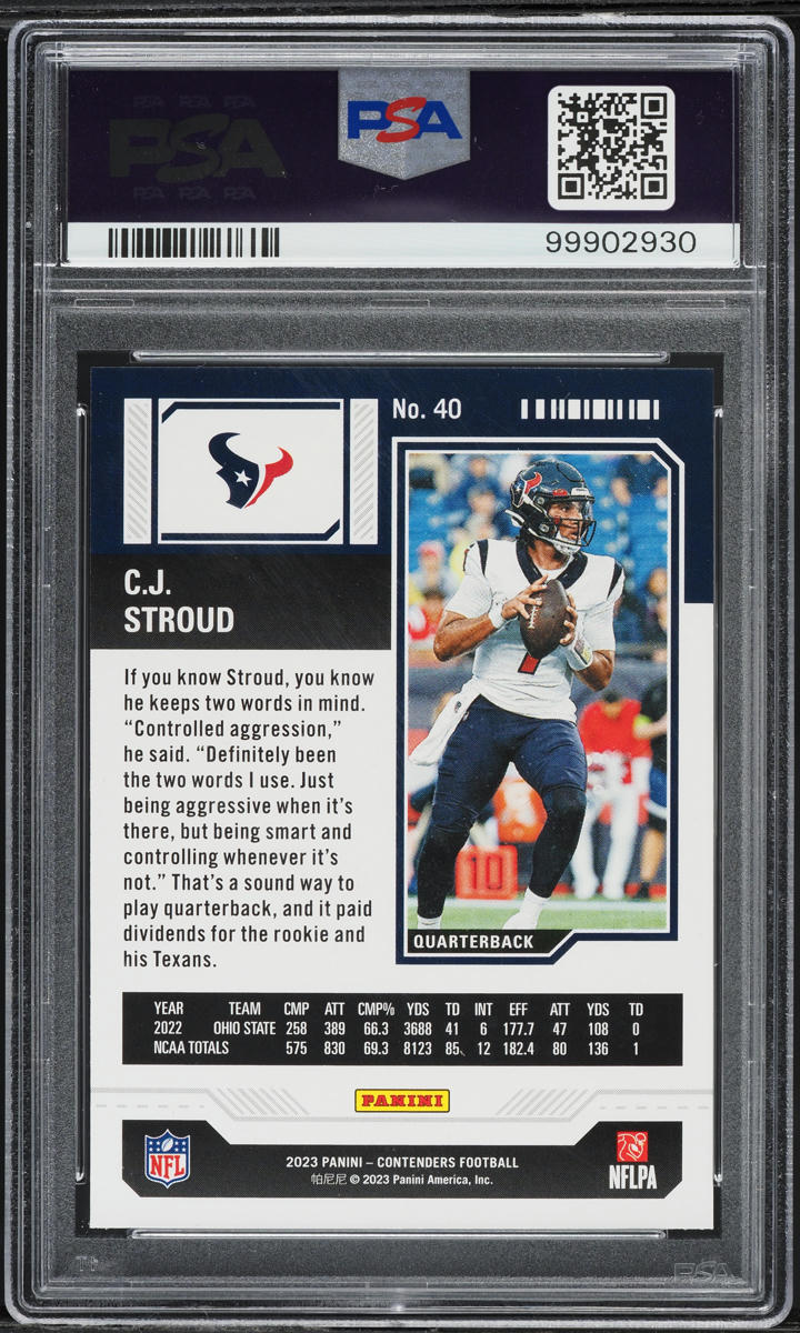 2023 Panini Contenders Retail C.J. Stroud ROOKIE #40 PSA 10 GEM MINT