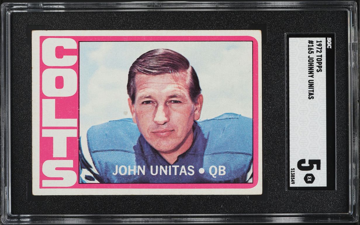 1972 Topps Football Johnny Unitas #165 SGC 5 EX