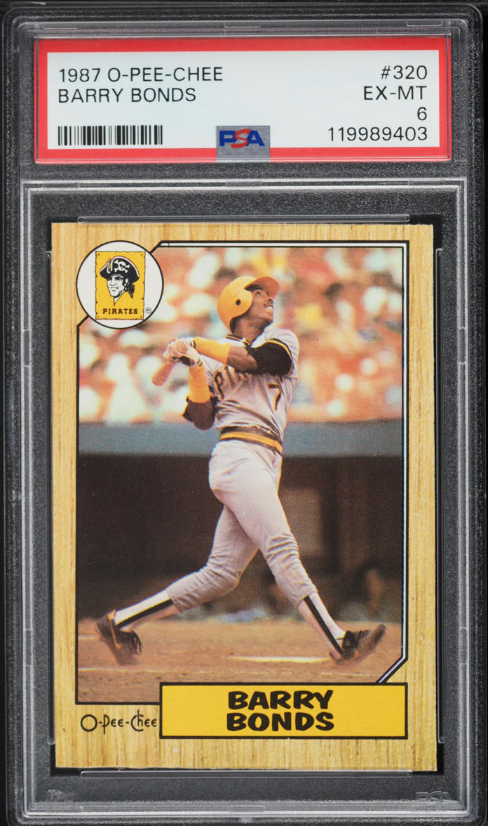 1987 O-Pee-Chee Barry Bonds ROOKIE #320 PSA 6 EXMT