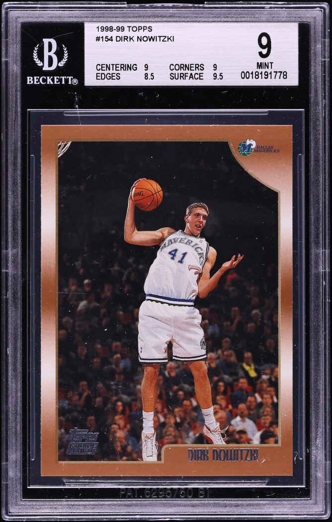1998 Topps Basketball Dirk Nowitzki ROOKIE #154 BGS 9 MINT