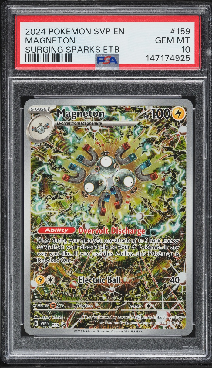2024 Pokemon Scarlet & Violet Promo Surging Sparks ETB Full Art Magneton #159 PSA 10 GEM MINT