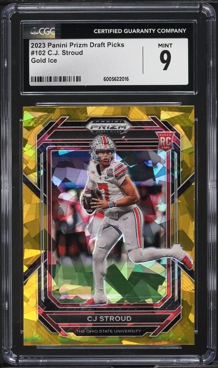 2023 Panini Prizm Draft Picks Gold Ice C.J. Stroud ROOKIE #102 CGC 9 MINT