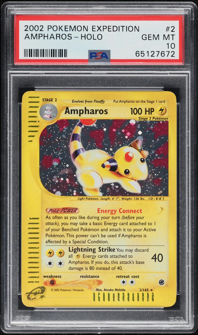 2002 Pokemon Expedition Holo Ampharos #2 PSA 10 GEM MINT