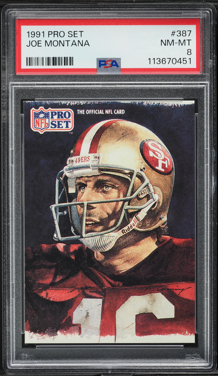 1991 Pro Set Football Joe Montana #387 PSA 8 NM-MT