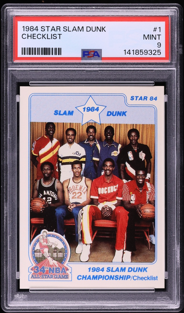 1984 Star Slam Dunk Checklist #1 PSA 9 MINT