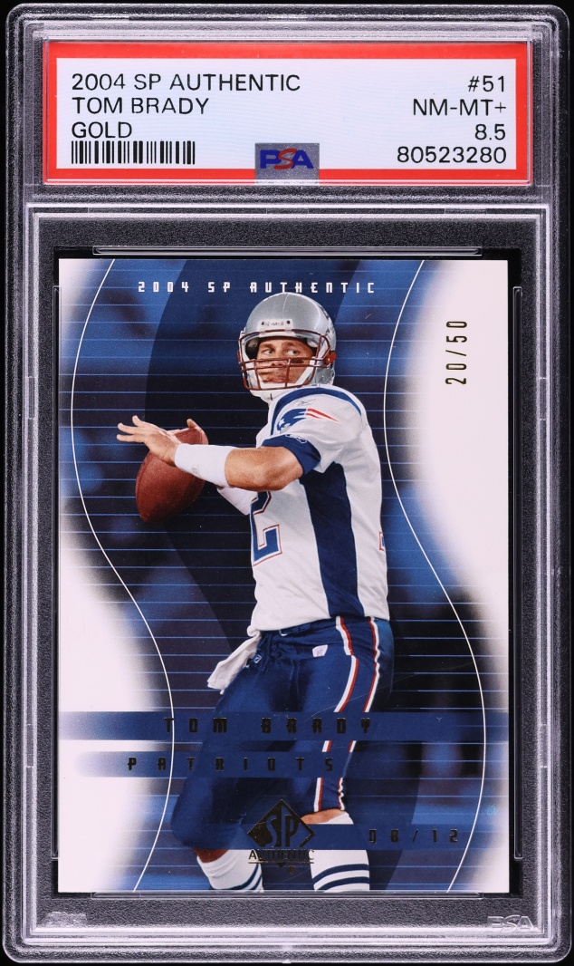 2004 SP Authentic Gold Tom Brady /50 #51 PSA 8.5 NM-MT+