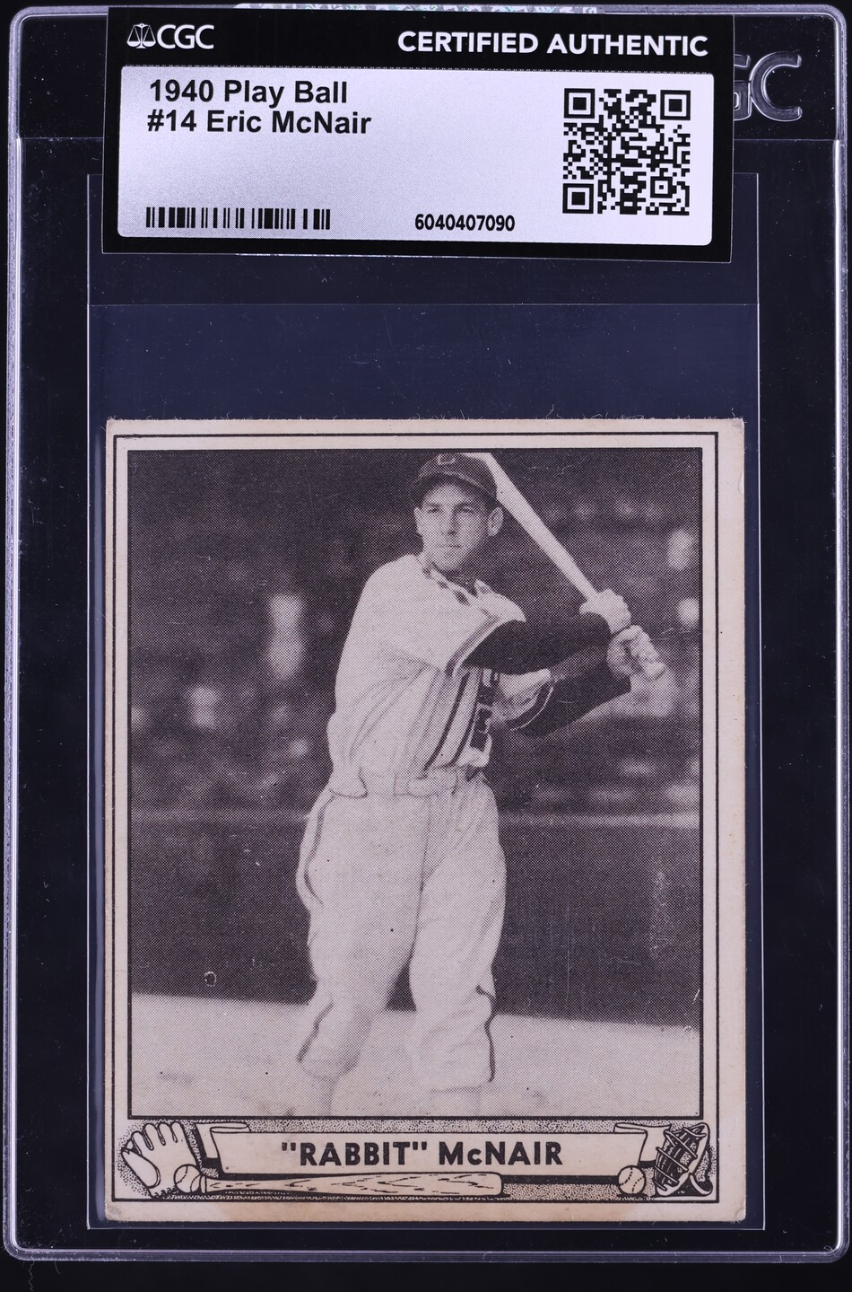 1940 Play Ball Eric McNair #14 CGC AUTH